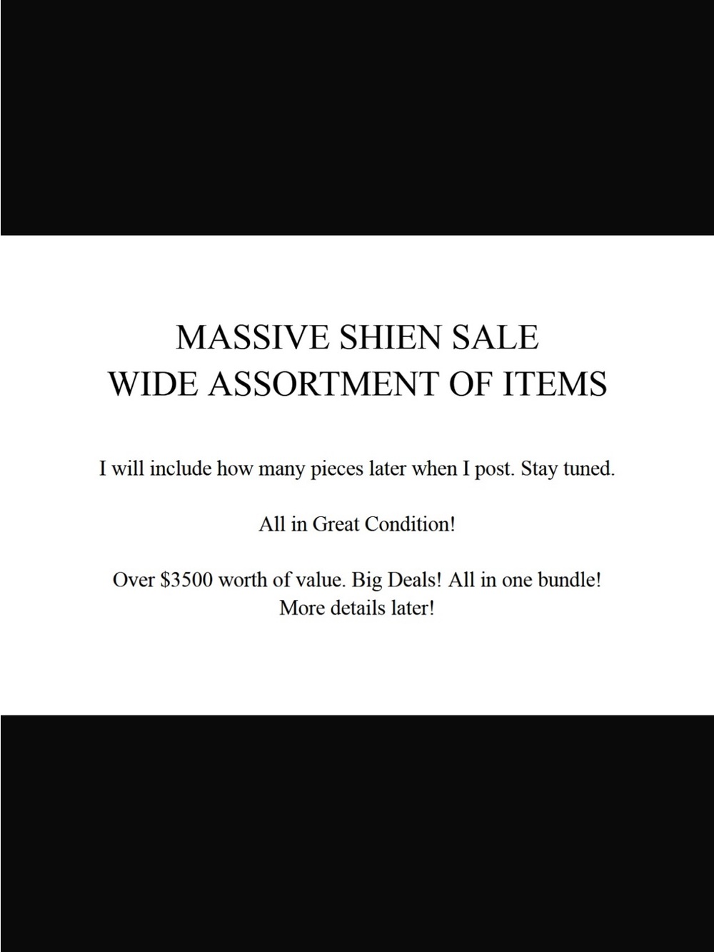 Massive SHEIN Sale'Wide Assortment Of Items / $3,500 Worth Of Merchandise
